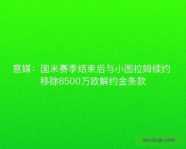 意媒:国米赛季结束后与小图拉姆续约 移除8500万欧解约金条款 意媒:国米赛季结束后与小图拉姆续约 移除8500万欧解约金条款
