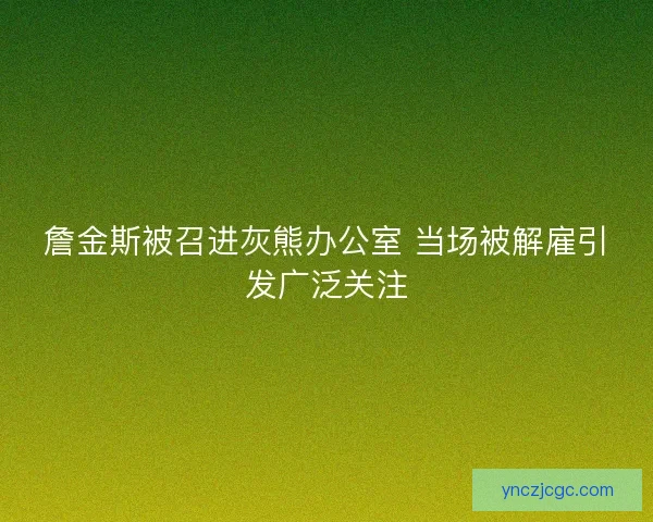 詹金斯被召进灰熊办公室 当场被解雇引发广泛关注