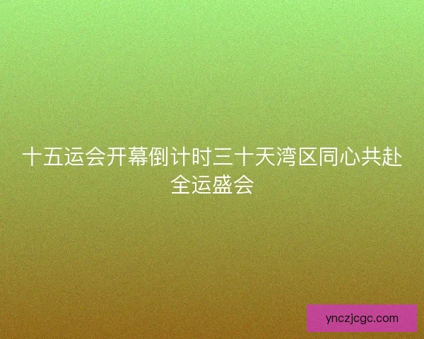 十五运会开幕倒计时三十天湾区同心共赴全运盛会 十五运会开幕倒计时三十天湾区同心共赴全运盛会